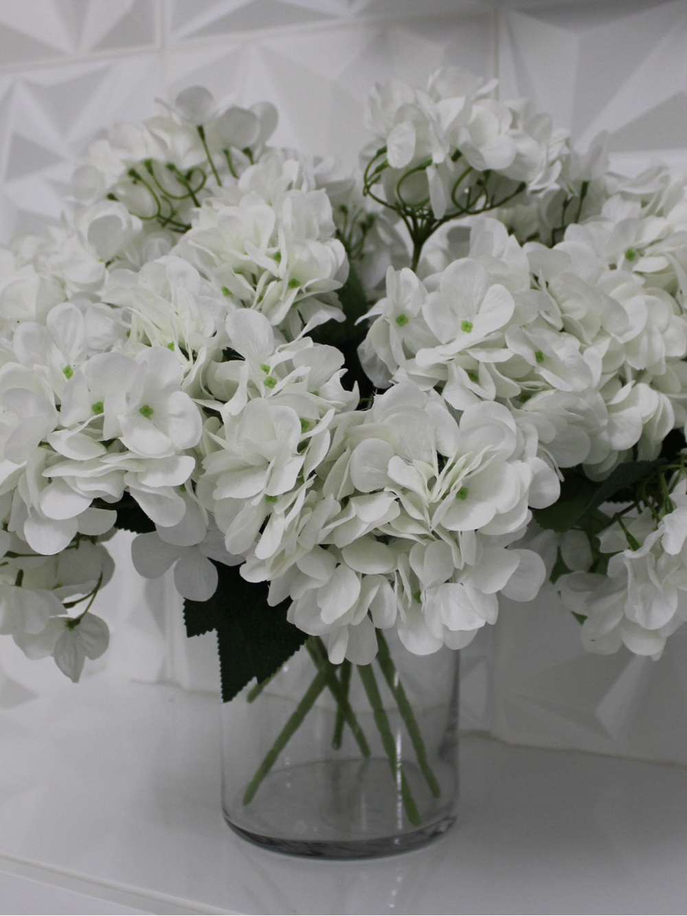 Amazon White Hydrangea Faux Floral Bouquet Set of 5